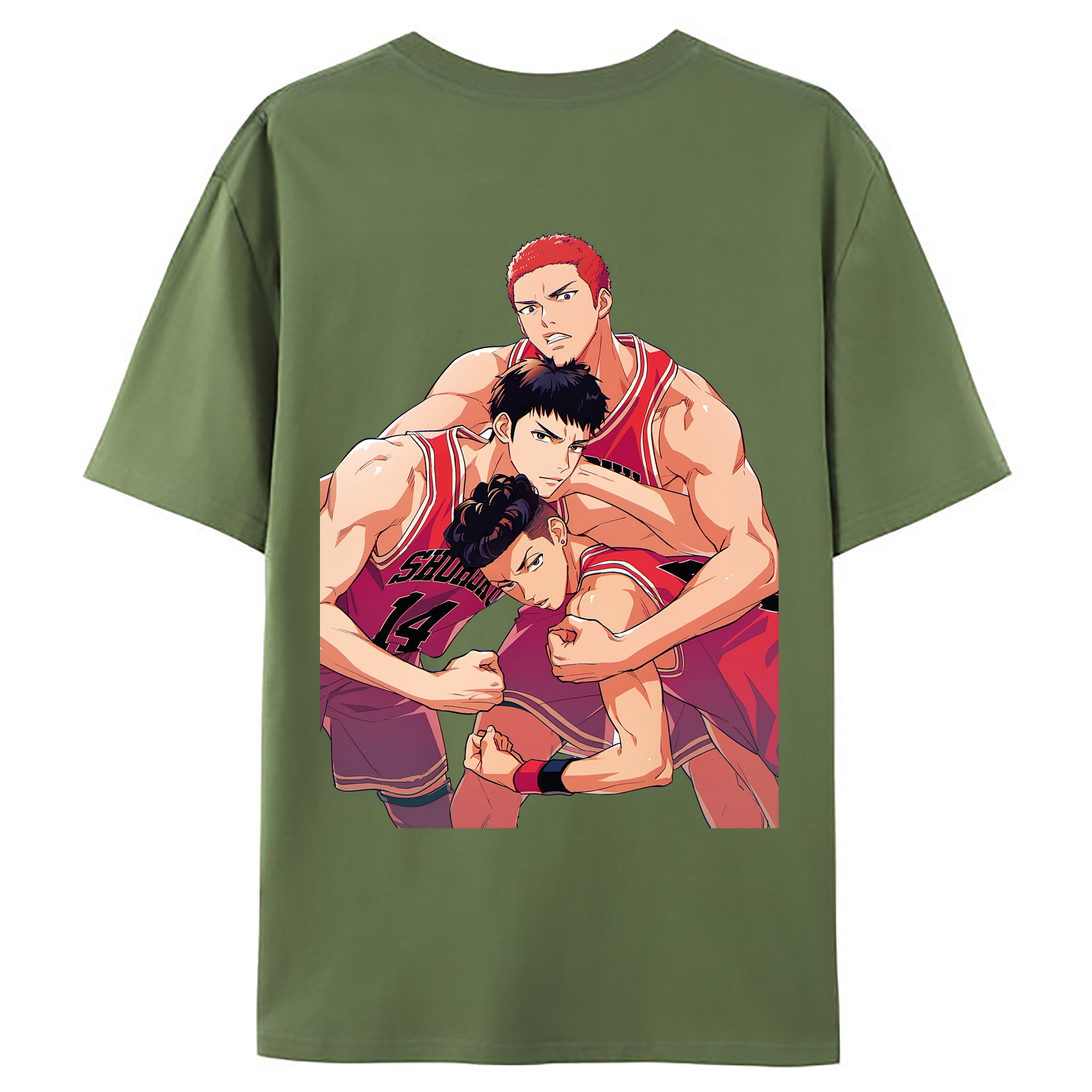 （画像用） SLAM DUNK／スラムダンク 綿100％ メンズ半袖Tシャツ（バックプリント） 通気性